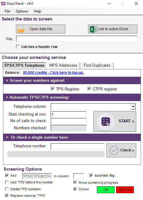 EasyCheck TPS Screening