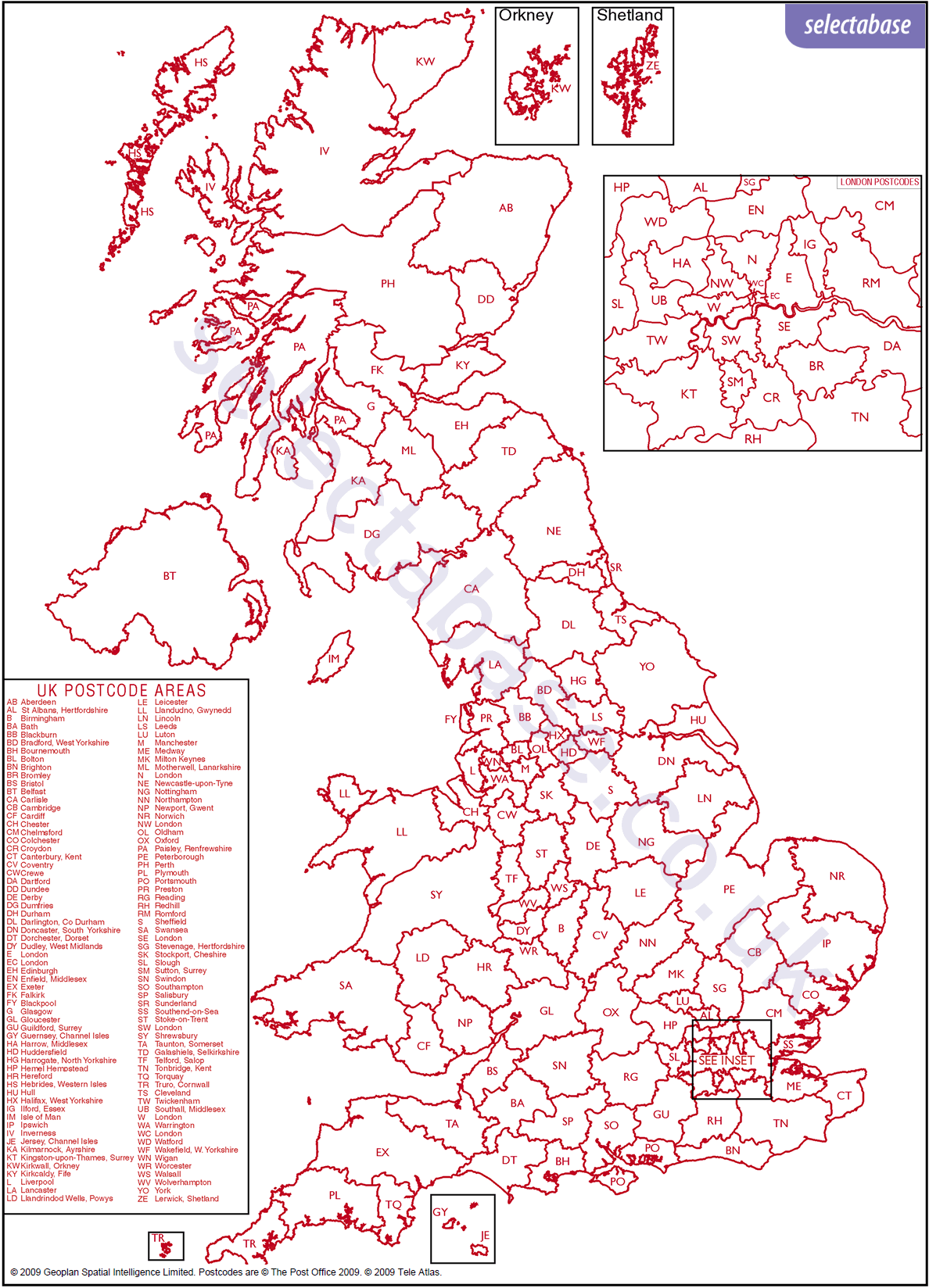 Postcode Tools - UK Map | Selectabase